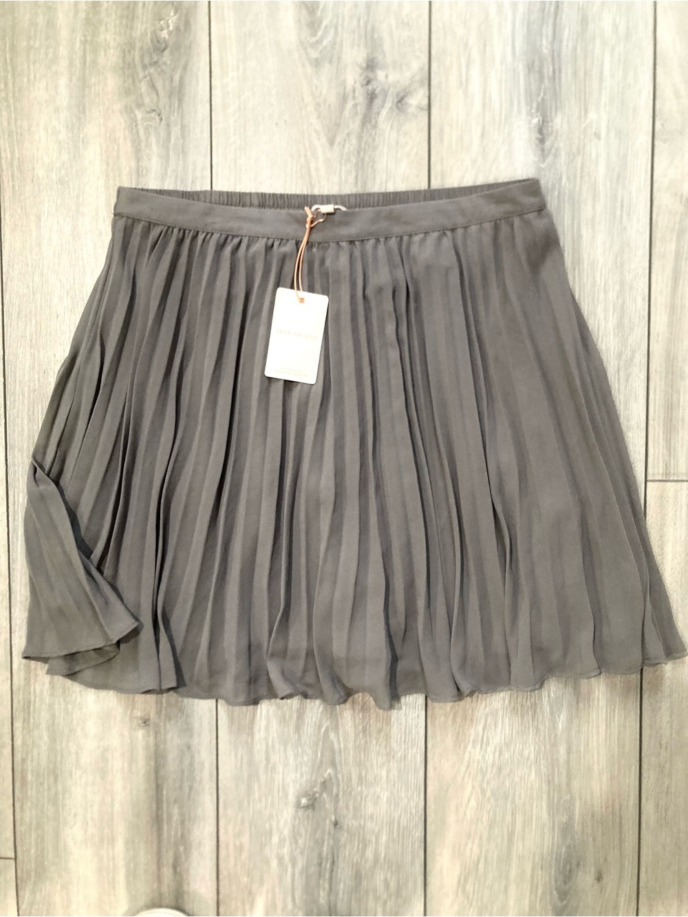 NWT Skies Are Blue Mini Pleated Lined Skirt Grey SZ LP